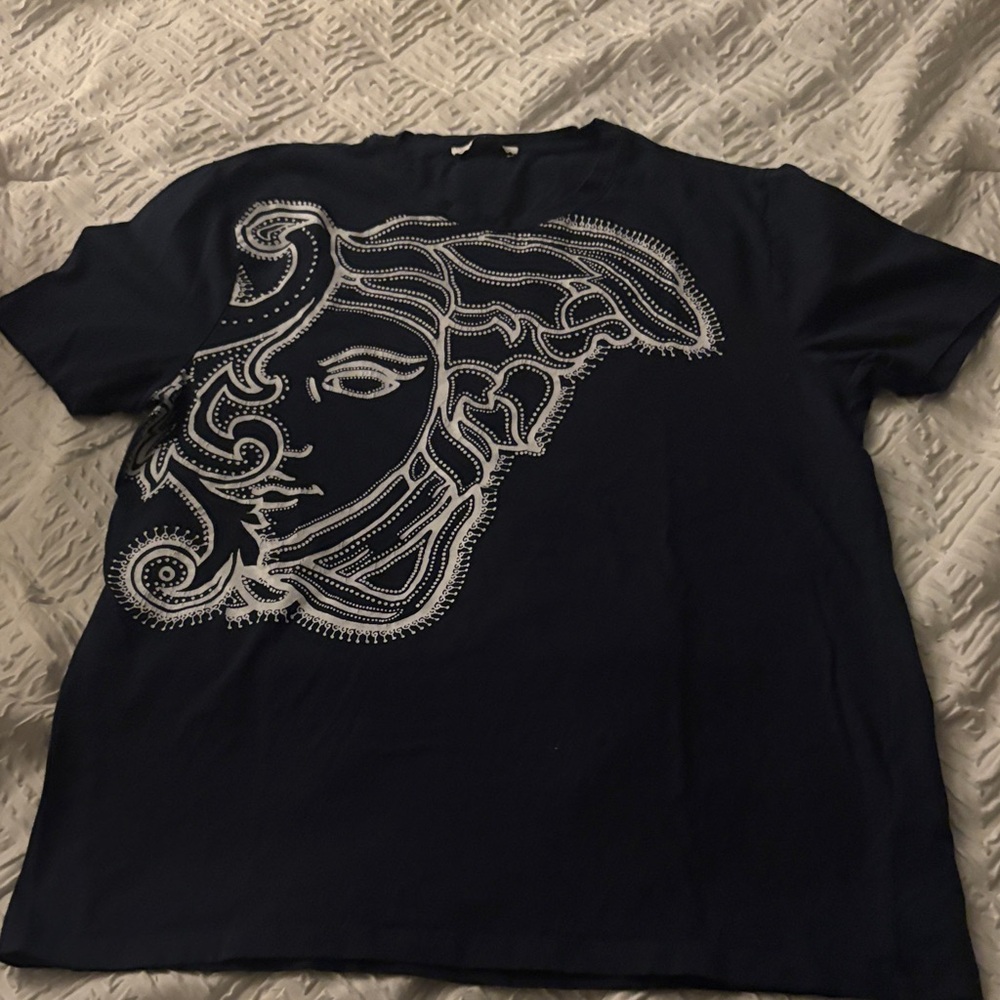 Versace Men's Dark Blue Medusa T-Shirt
